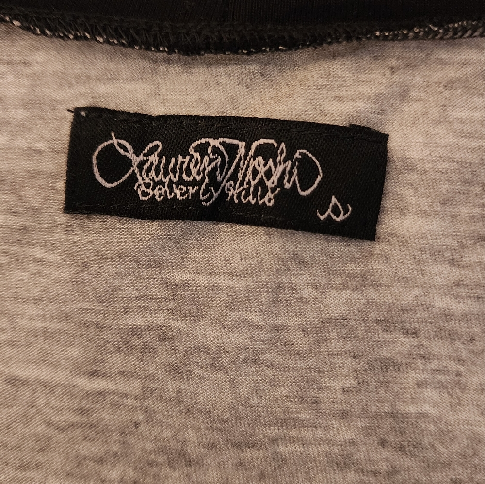 LAUREN Moshi Vintage Baseball Tee In Light Gray/black Size Small - Picture 9 of 12